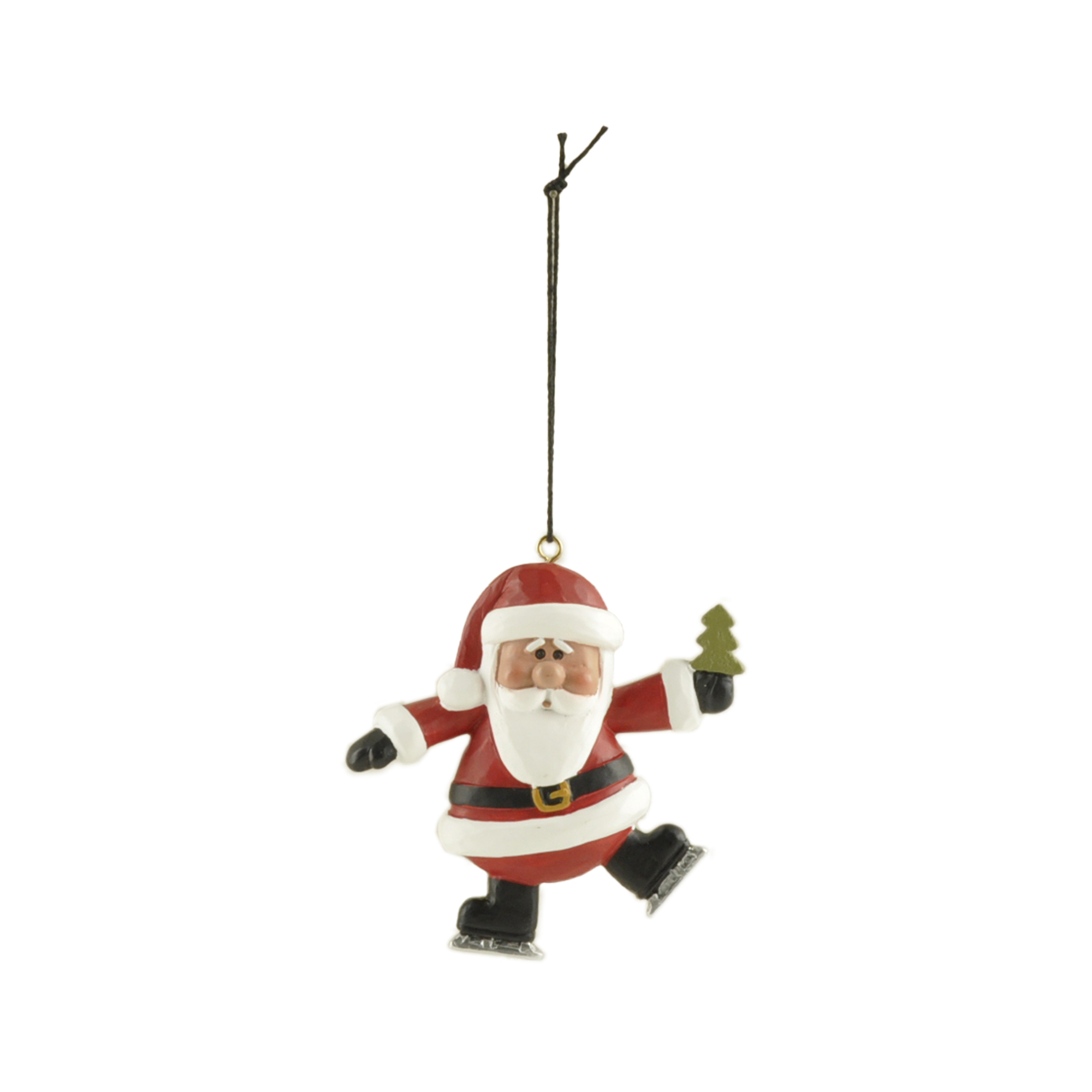 Joyful Resin Santa Claus Hanging Ornament with Christmas Tree – Enchanting Holiday Decor for a Festive Atmosphere 238-52146