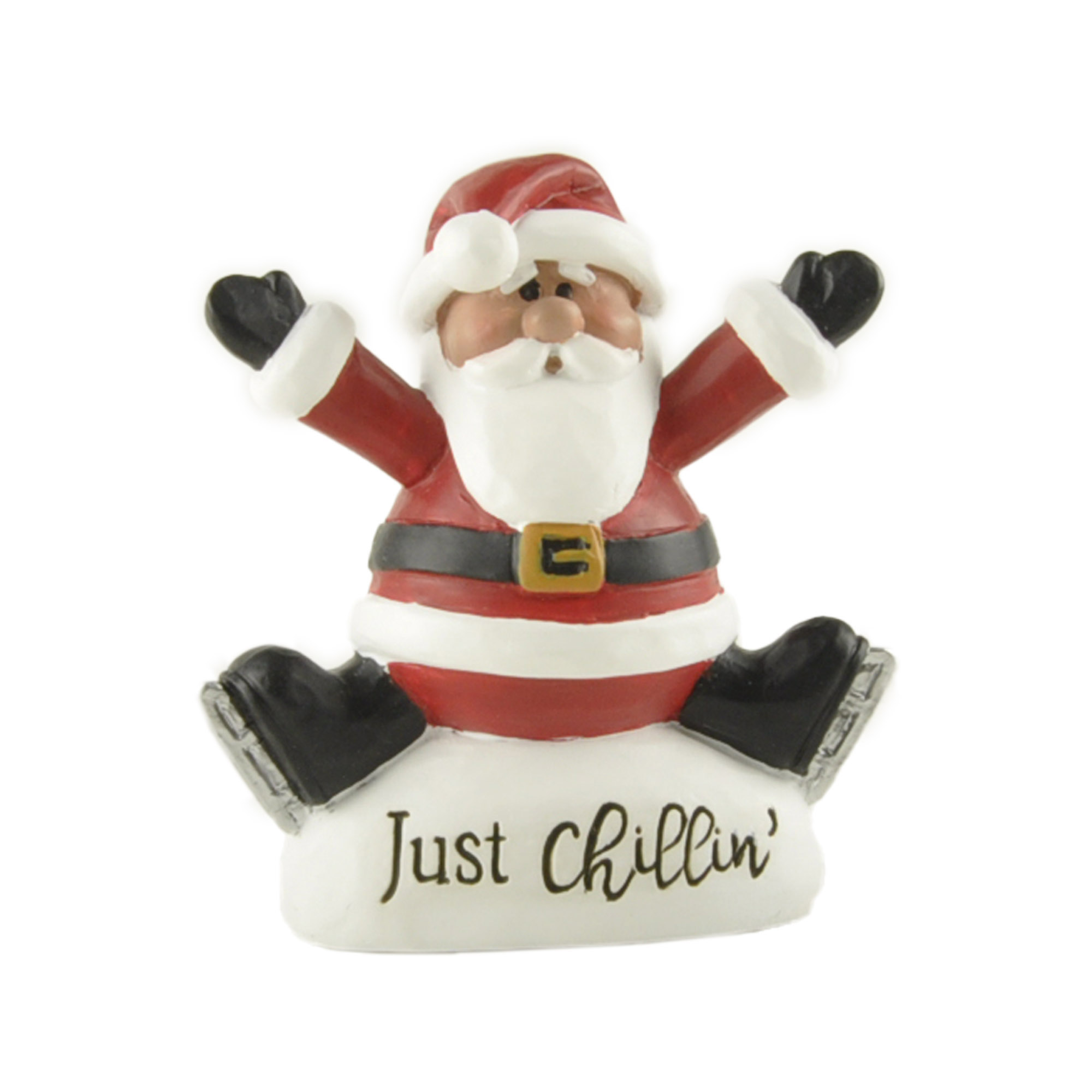 Relaxed Resin Santa Figurine with 'Just Chillin'' Inscription – Perfect Festive Decor for a Laid-Back Holiday Atmosphere 238-13912