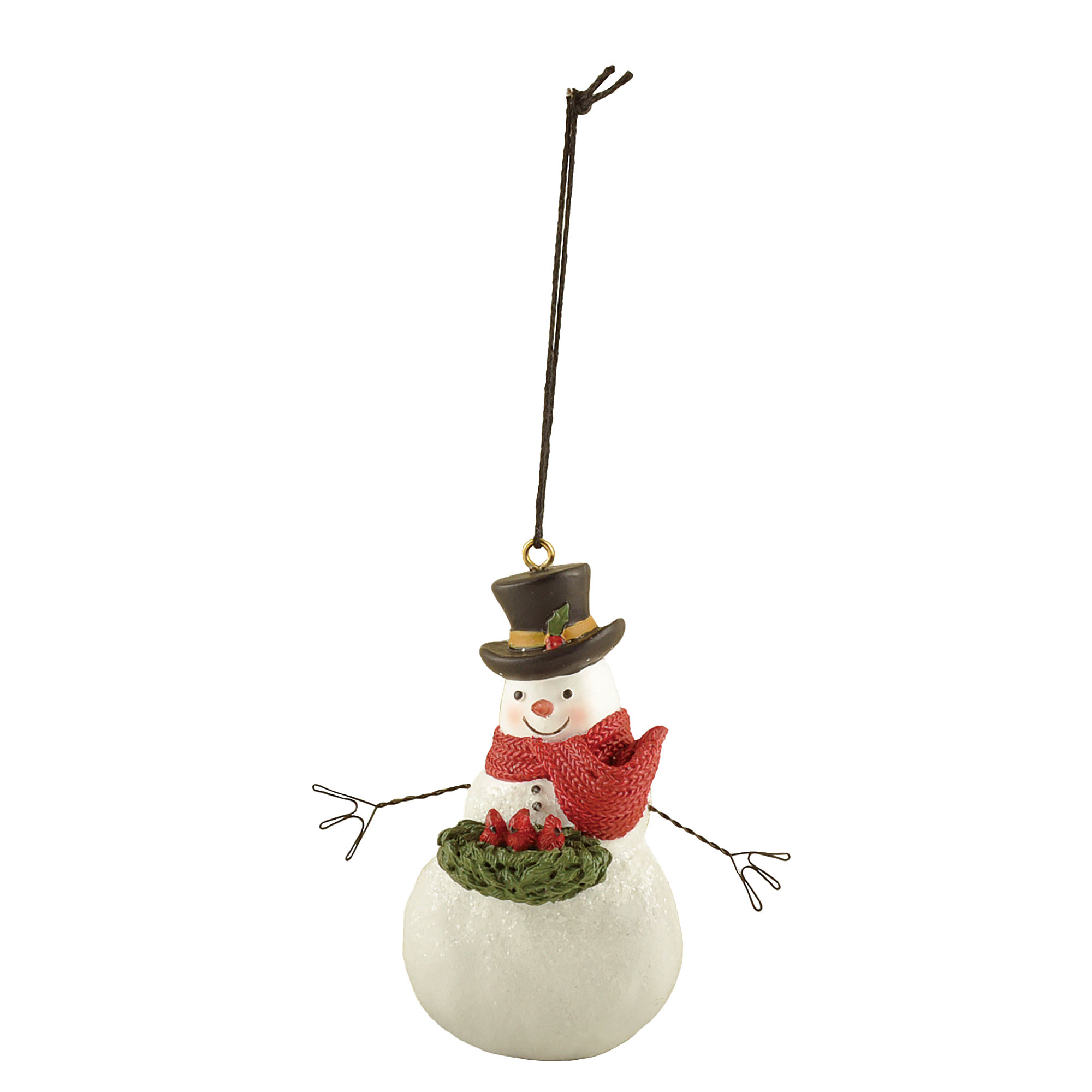 Delightful Resin Snowman Ornament with Top Hat and Knit Scarf – Charming Winter Decor for Holiday Joy 238-52137