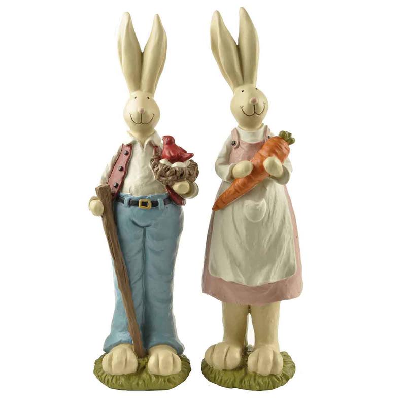 vintage easter bunny figurines handmade crafts micro landscape