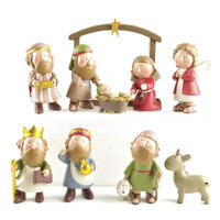 Christian Mini Sets 10pcs Christmas Nativity Scene includes Manger, Joseph, Jesus, Mary and Wisemen