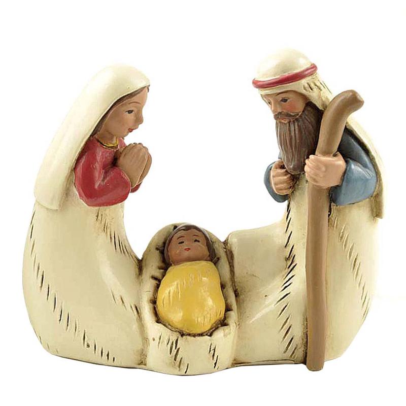 Ennas holding candle nativity set with stable promotional