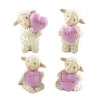 Factory Hot Sales Resin Mini Animal Sheep Figurines Gift for Valentine’s Day