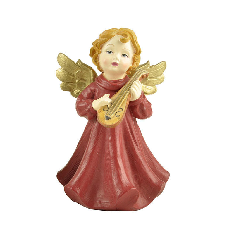 Ennas carved mini angel figurines colored for ornaments