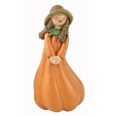 Fairy Garden Farm Harvest Pumpkin Girl Figurine