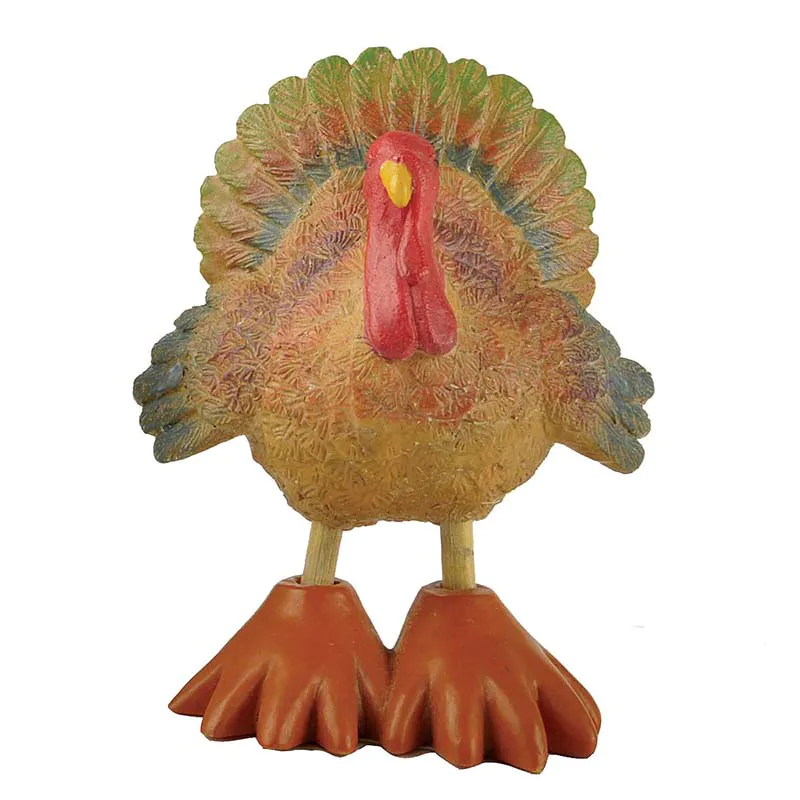 Cute Cartoon Style Resin Turkey Animal Figurines for Thanksgiving Decor