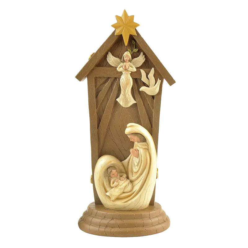 Ennas eco-friendly nativity set with stable hot-sale