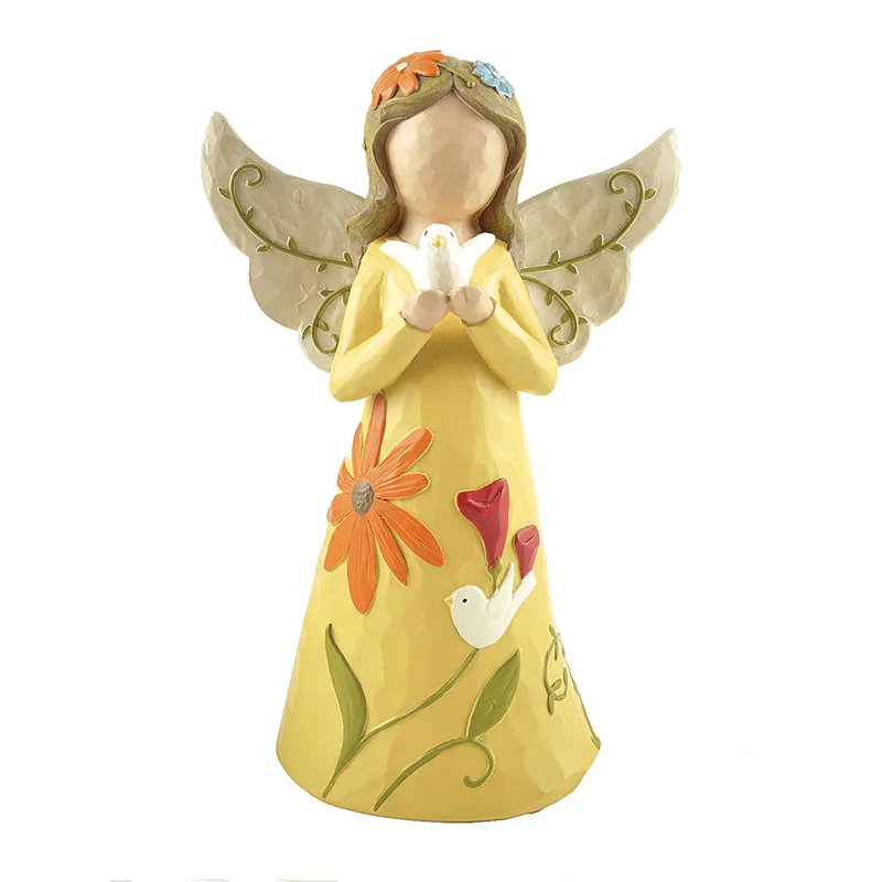 family decor little angel figurines colored for decoration