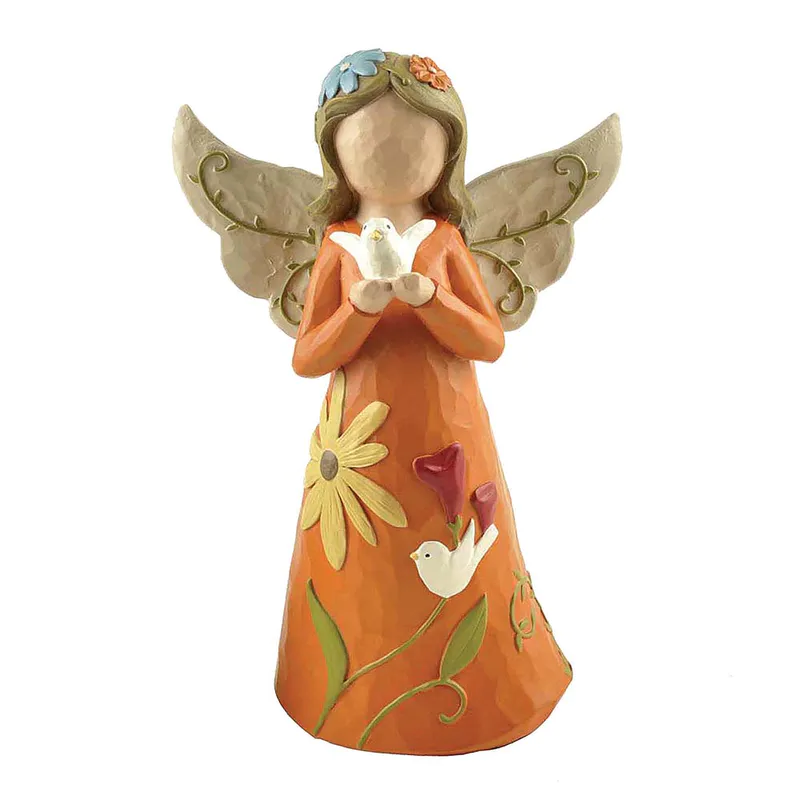 Ennas carved angel figurines collectible colored at discount
