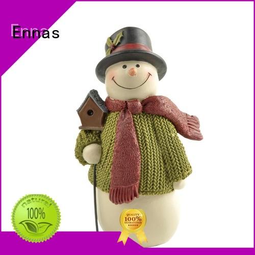 Collectible Christmas Ornaments Decoration Polyresin Snowman figurine with bird house