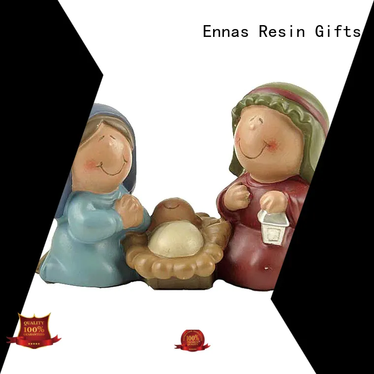 Ennas catholic nativity set with stable popular craft decoration