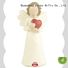 High Quality Creationary Unique Home Decorating Handicraft Colored Polyresin red heart angel figurine