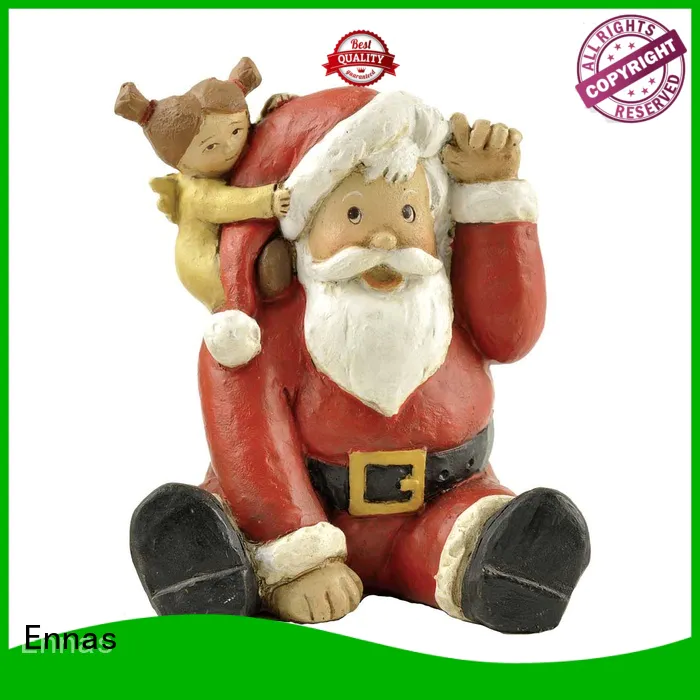 Custom Your Design Polyresin Crafts Christmas Sitting Santa with the Girl