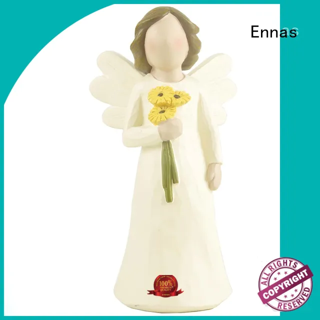 Home Decor Unique Hot Selling Fashion Popular Resin Angel Figurines with Flower