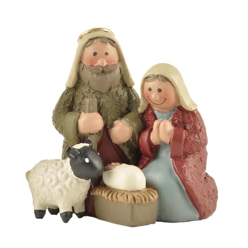 Handmade Collection 2.36 Inch Holy Family Nativity Figurine Tabletop Scene Decoration