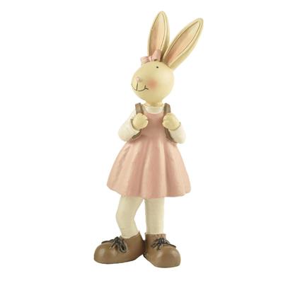 Hot Selling Resin Animal Bunny Figurine Girl Rabbit with School Bag