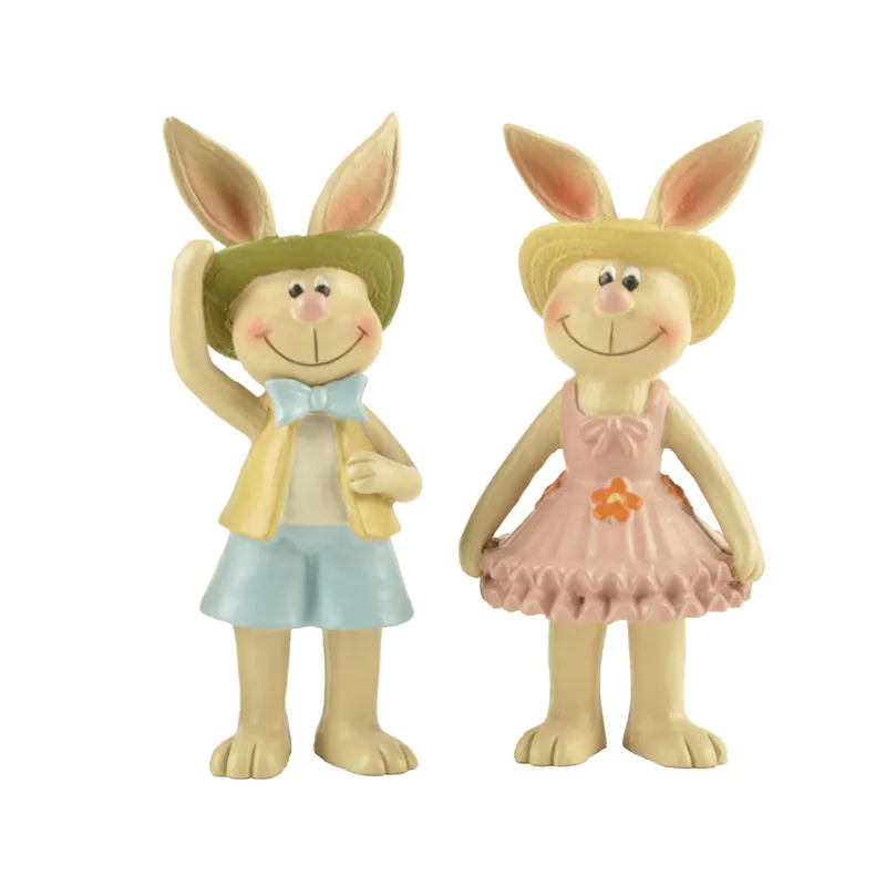 Ennas easter rabbit statues polyresin for holiday gift