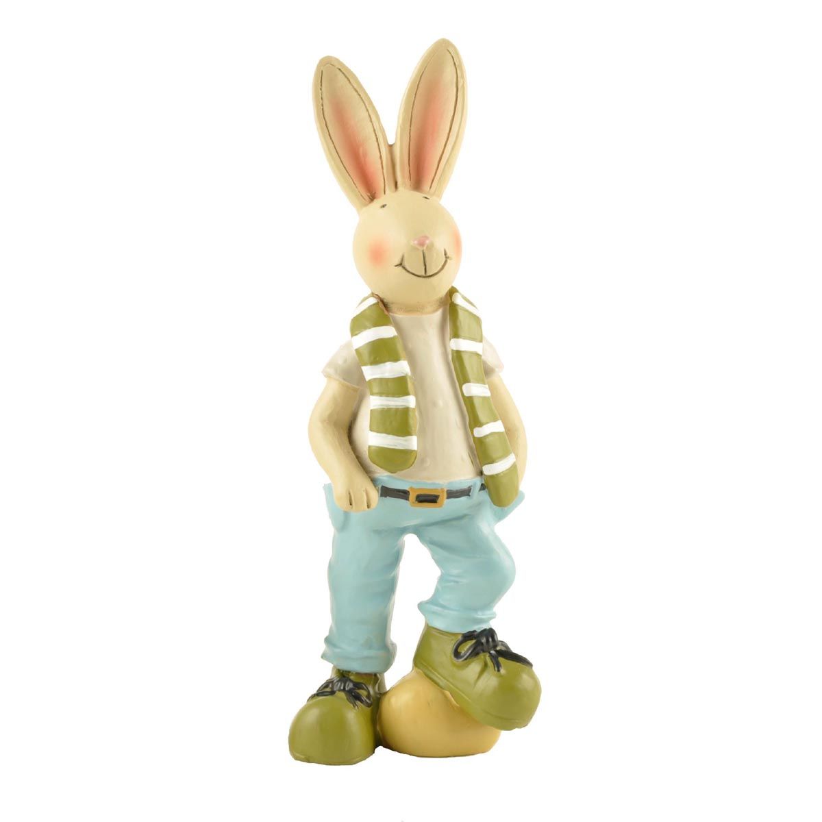 Hot Sale Resin Garden Animal Figurine Rabbit Bunny Statue with Egg Medium
