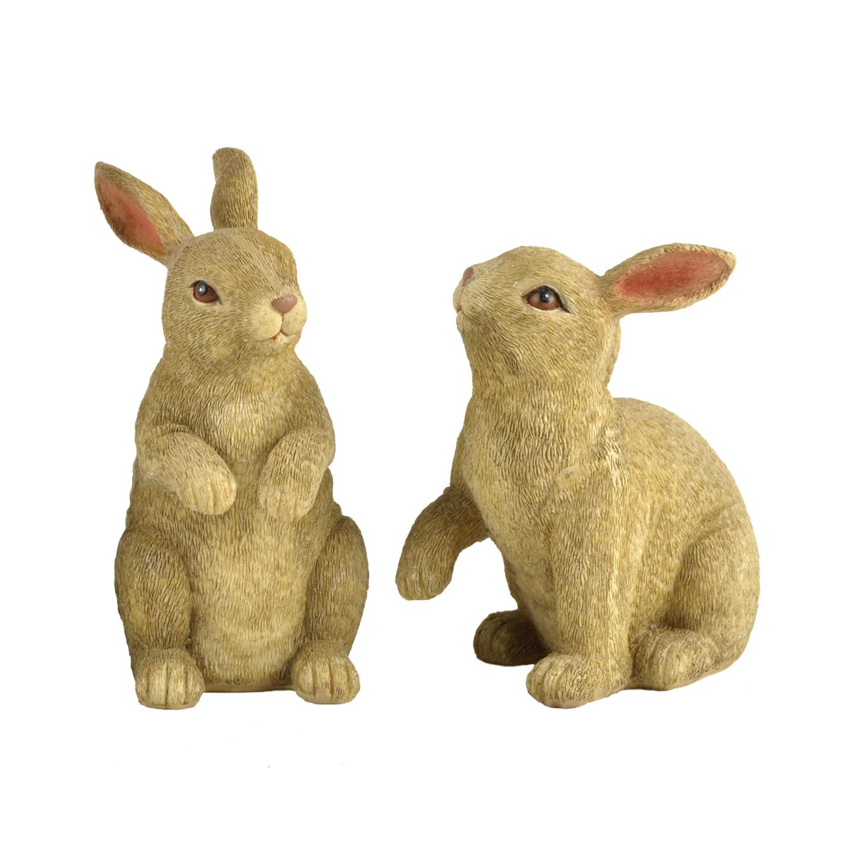 S/2 Traditional Popular Design Resin Rabbit Statues Bunny Figurine