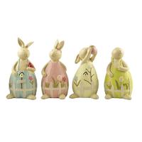 Hot Sale Factory Supply Resin Rabbit Figurine Garden Decor Bunny Easter Statue with Bird and Egg