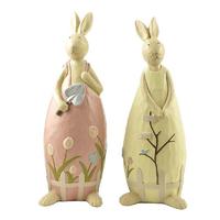 Popular Spring Resin Bunny Couples Figurine for Garden Decoration