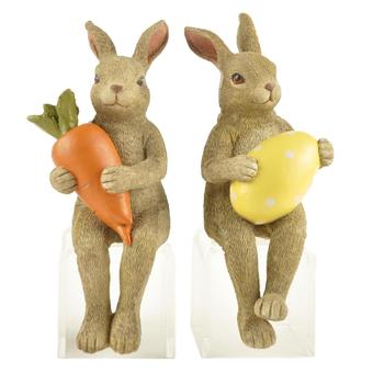 Resin Brown Rabbit Indoor Decorative Statues For Easter Decoration Gift