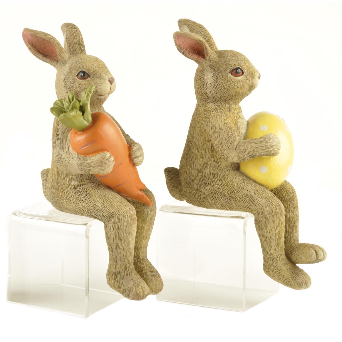 Resin Brown Rabbit Indoor Decorative Statues For Easter Decoration Gift ...