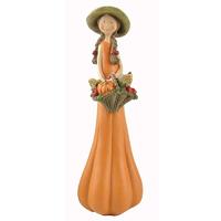 2020 Holloween New Design Pumpkin Girl Statues Angel Figurine with Basket PH15139