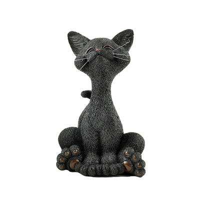 Wholesale Cute Polyresin Squating Black Cat
