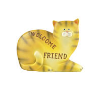 Hot sale Factory Resin Handmade Cute Welcome Cat decoration