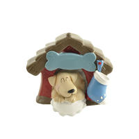 Factory Hot sale Handmade Cute Resin Dog in dog house decoration
