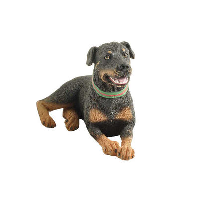 Custom Resin Sitting Black Dog Ornament Handmade Animal Statues Dog Garden Sculpture