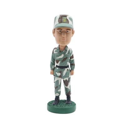 Polyresin Soldier Figurine Custom Bobble Head OEM Character Crafts