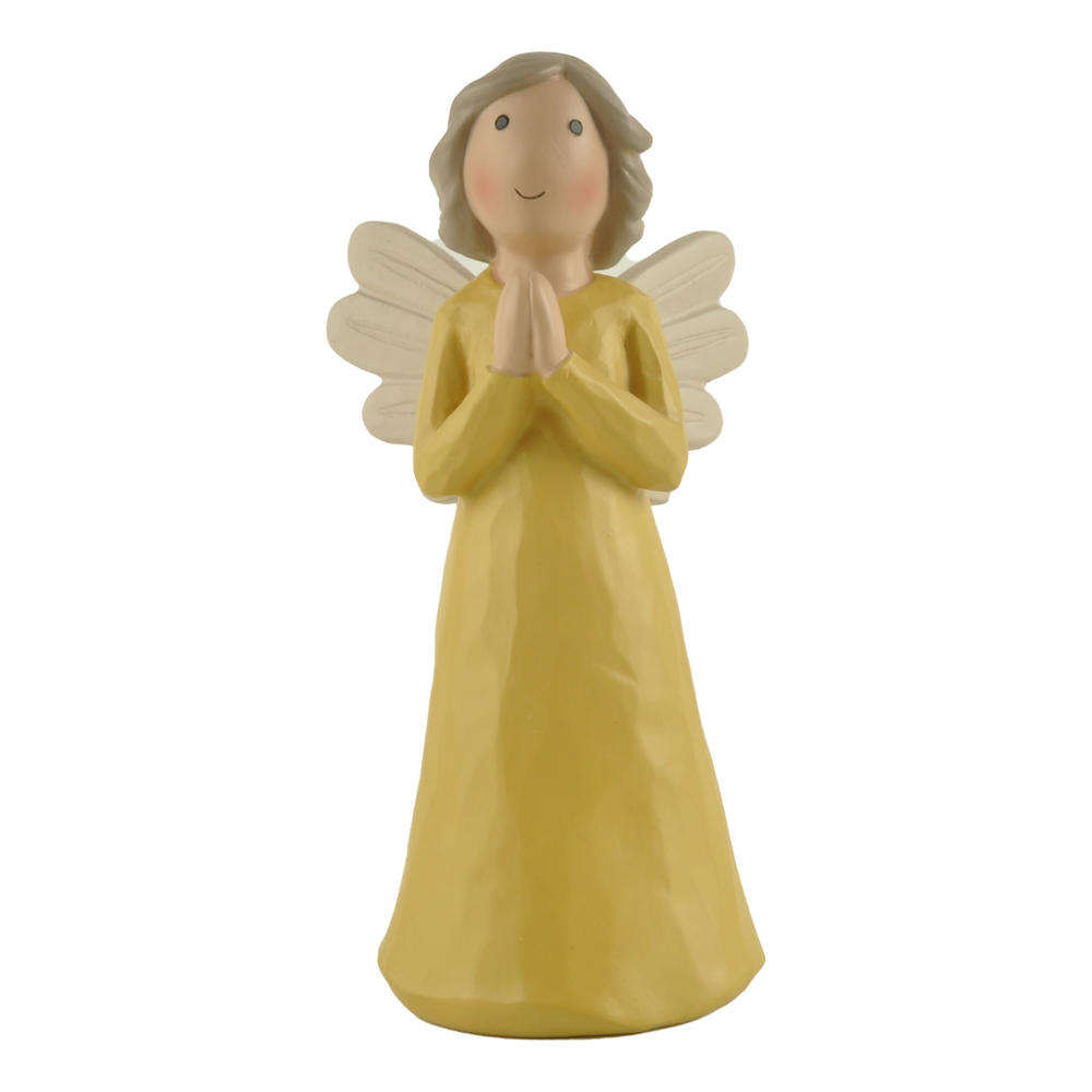 New Design Cute Resin Prayer Angel in Yellow Dress PH 15187