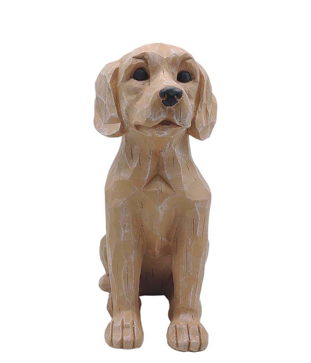 Light Brown Retriever Statue Retro Detail Sculpture Resin Dog Figurine for Garden Hand Painted Resin Home Decor  PH15809