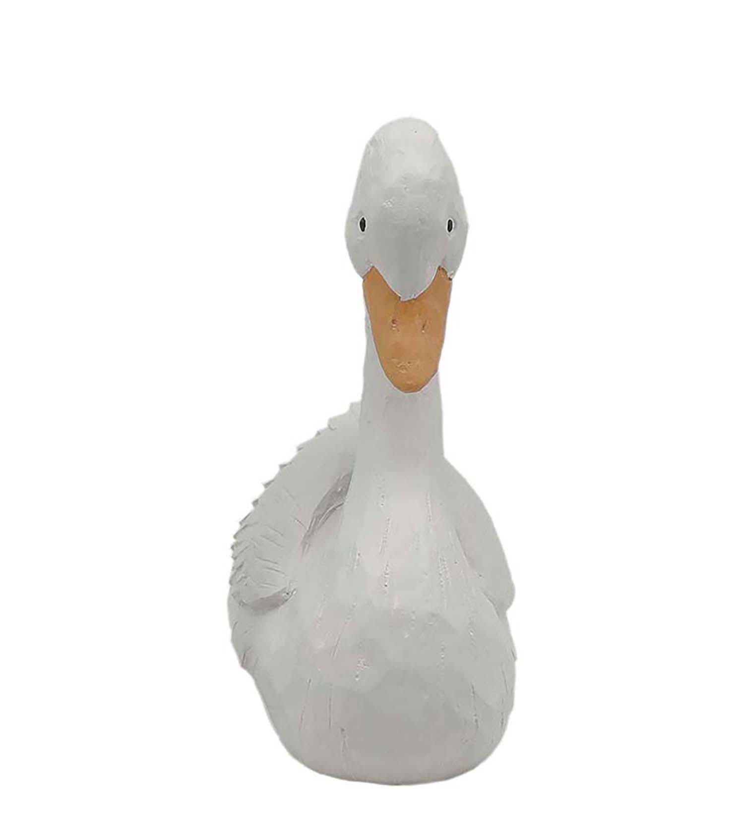 Resin White Swan Figurine Home Furnishing Sculpture White Goose Statue