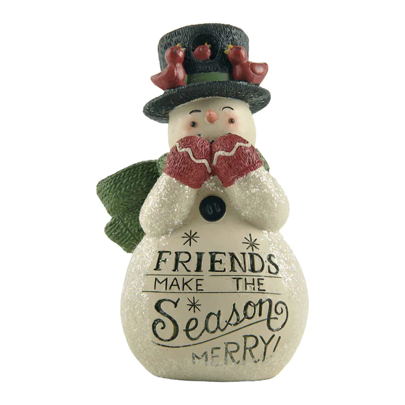 Design Hot Sale Snowman Figurines Hand Made Snowman Statue Best Gifts Resin Crafts for Christmas Holiday Decoration218-13197