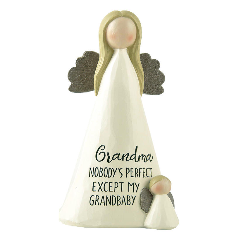 Customized Resin Angel Crafts Wood Wood Wing Angel Grandma w/Grandson Commemorative Holiday Wholesales Gift221-13233