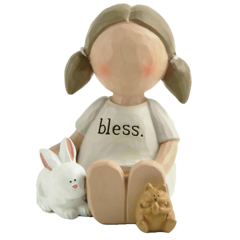 Factory Direct Supply Girl Angel Rabbit Chipmunk-bless，Birthday Party and Holiday Gifts，2.76 Inches High，211-13210