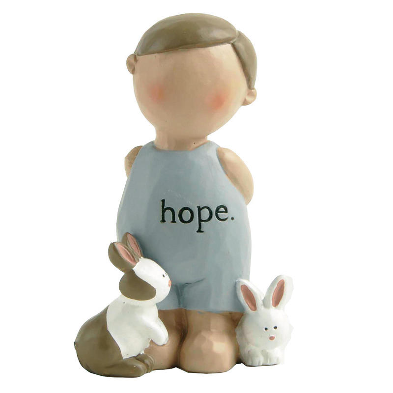 Factory Handmade Boy Angel Rabbits- Hope Desktop Bedroom Decoration, 3.35