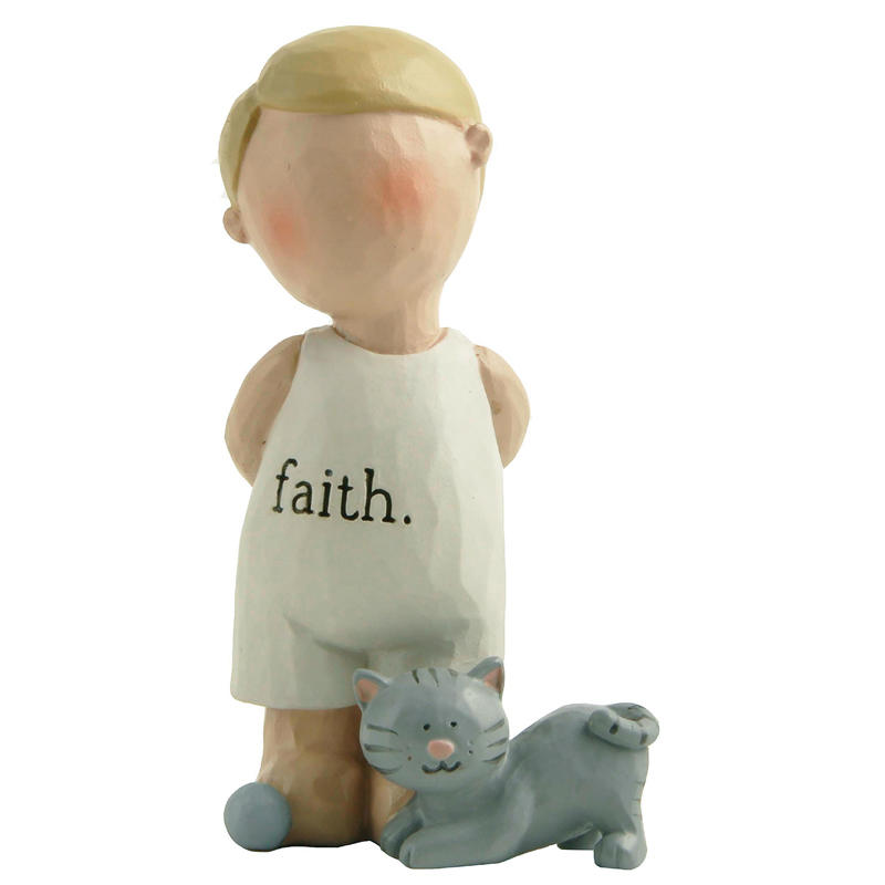 Factory Handmade Boy Angel Cat- Faith, Office Desk Decoration, the First Choice for Gifts, 3.54'' Tall 211-13217