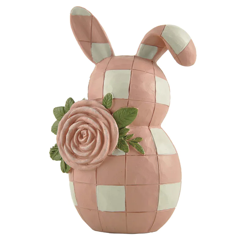 2022 Amazon Hot Sale - Checked bunny w flower for Home Decor.