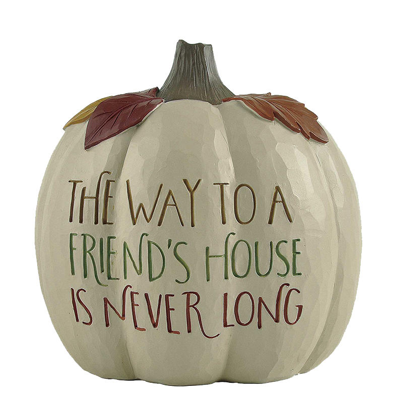 Factory Handmade Resin Cream Pumpkin-The Way to a Friend's House is Never Long Room Decoration 4.92'' Tall 226-13438