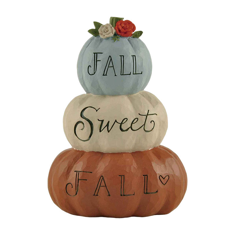 Pumpkin figurines sold directly by the factory - FALL SWEET FALL STACKED PUMPKINS 5'' Tall.