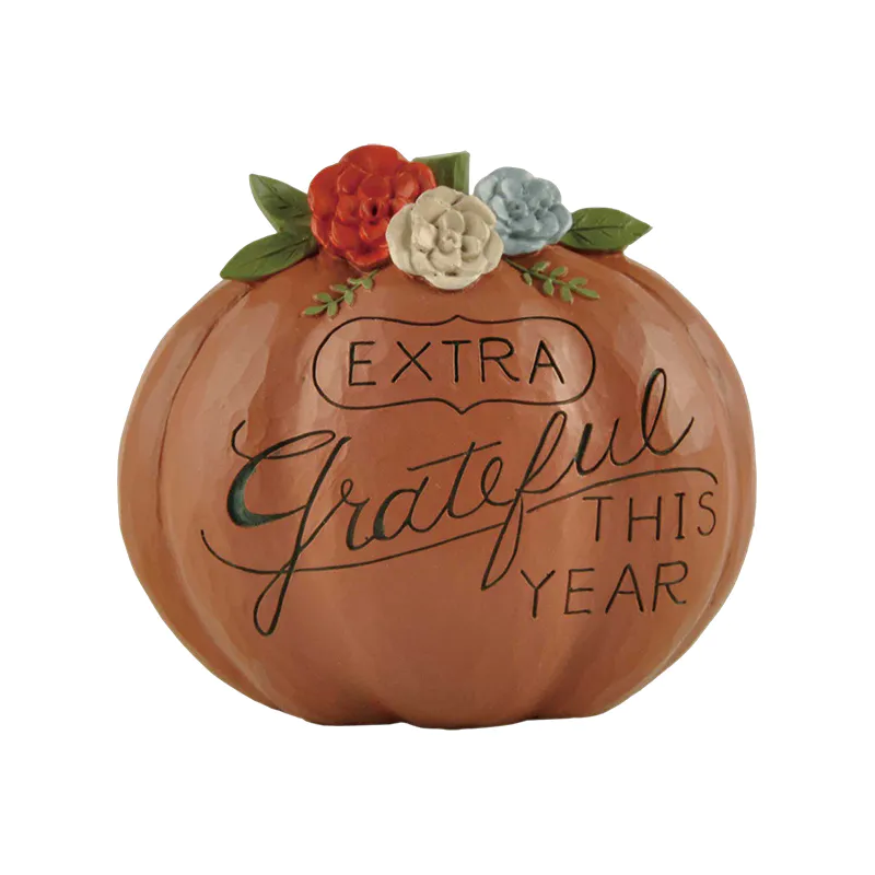 Cost-effective fall decorations——Extra Graetful Orange Pumpkin Figurine 4.06'' Tall.