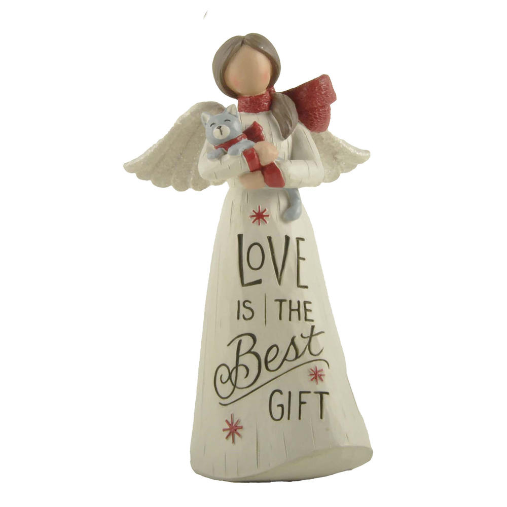 Factory Supply Christmas Resin Angel Love is The Best Gift Christmas Angel with Cat Christmas Gifts228-13574