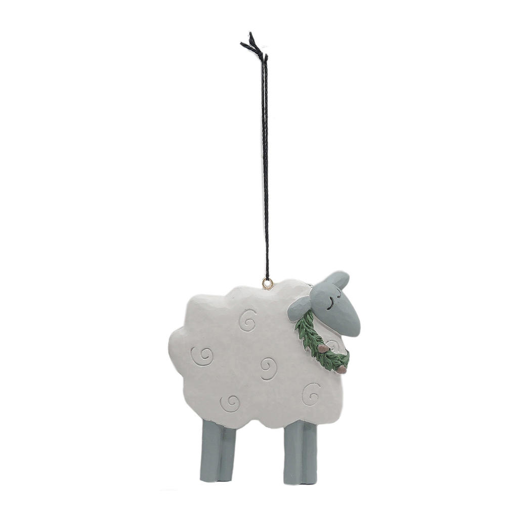 Wholesale Mini Resin Animal Figurine7.8 Inch Tall Sheep Semi Orn Statue for Home Decor  228-52084