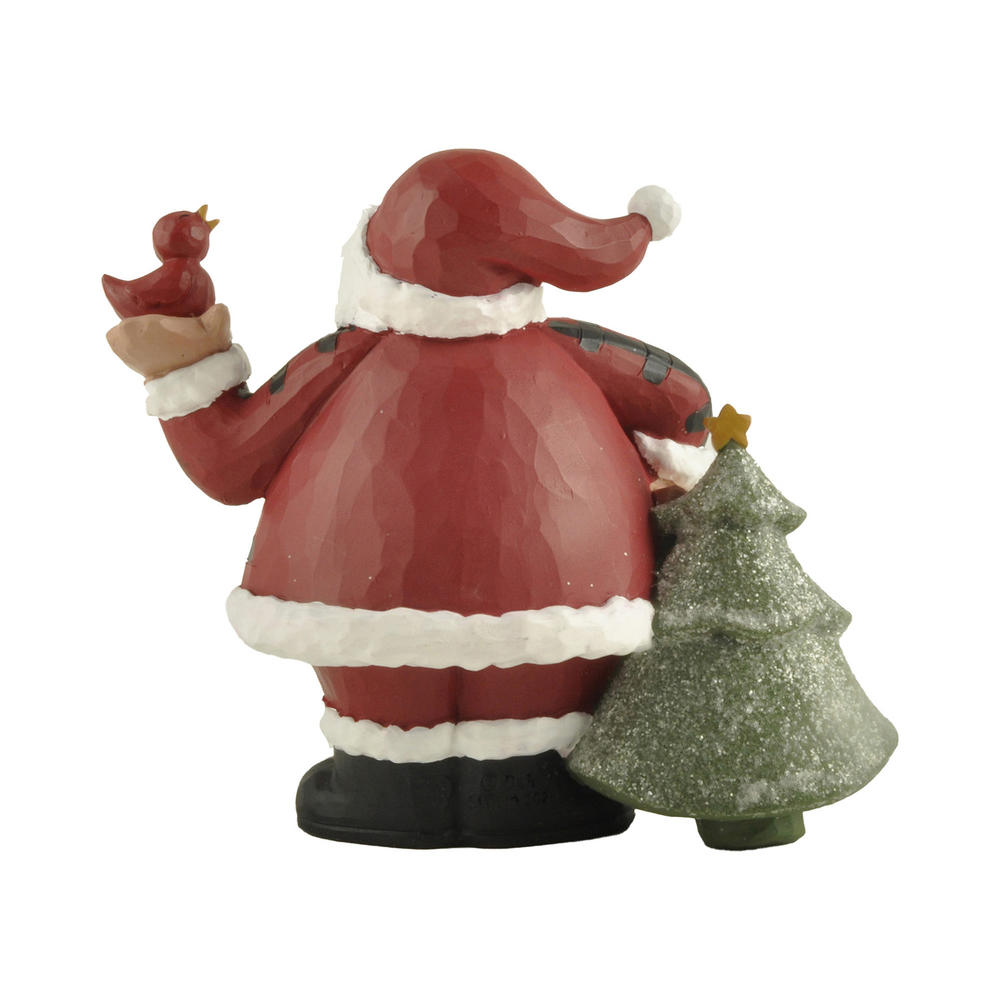 2023 Christmas New Design Handicraft Resin Sculpture Santa Clause with Bird & Tree Tabletop Christmas Decorations Indoor228-13575