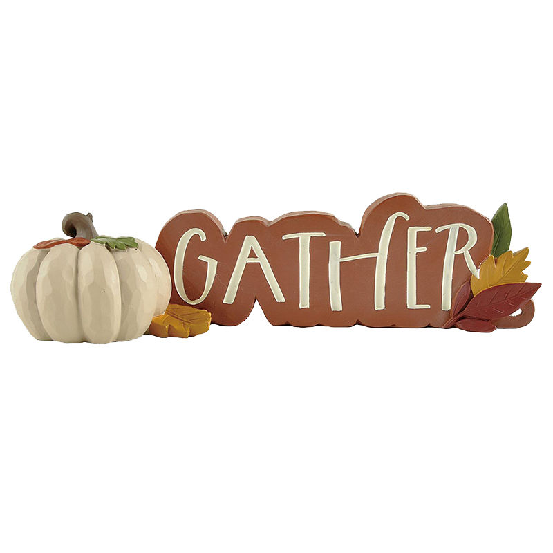 Pumpkin with Letters Gather Block, Room Holiday Decorations, Gifts From Friends 1.97'' Tall 226-13440