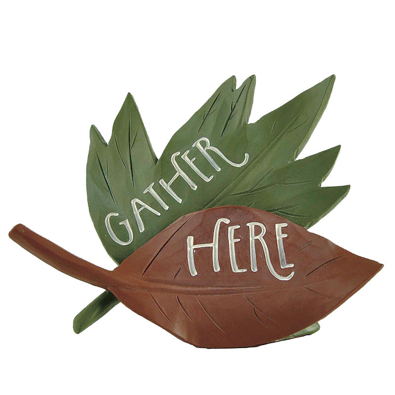 Factory Handmade Gather Here Leaves Figurine, Collect Ornaments and Seasonal Decorative Gifts 3.15'' Tall 226-13441